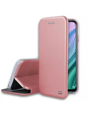 Oppo A54 Folio Clam Leather Case + 9H Tempered Glass - Rose Gold | Ibroz