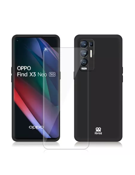 Find X3 Neo Case Liquid Silicone Soft Touch + 9H Tempered Glass - No...