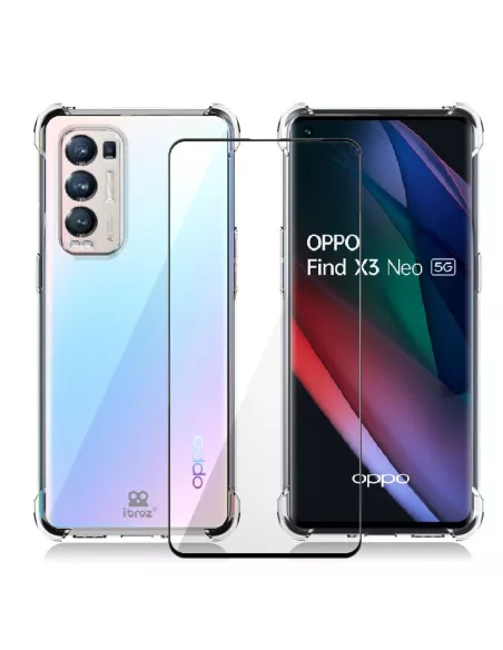 Oppo Find X3 Neo Pack Coque antichocs + Protection écran 9H - Trans...