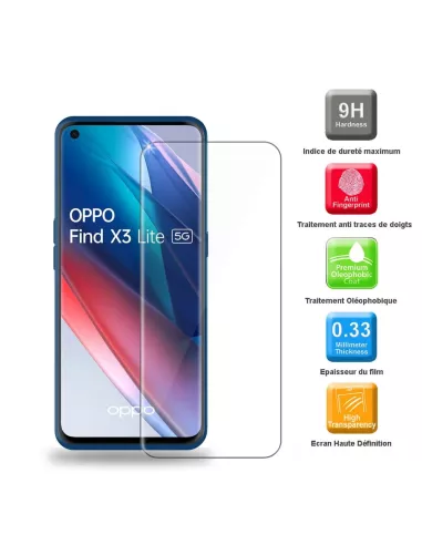Find X3 Lite Case Liquid Silicone Soft Touch + Tempered Glass 9H - B...