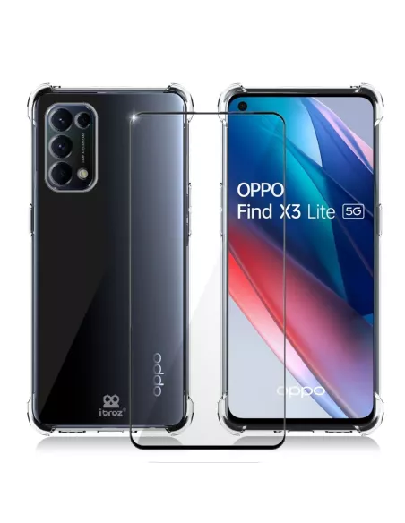 Oppo Find X3 Lite Pack Coque antichocs + Protection écran 9H - Tran...
