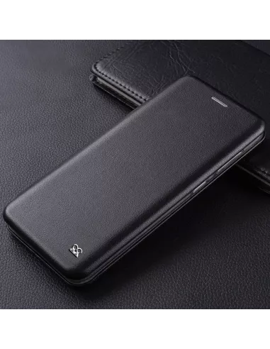 Oppo A94 Etui Cuir Folio Clam + Verre Trempé - Noir | Ibroz