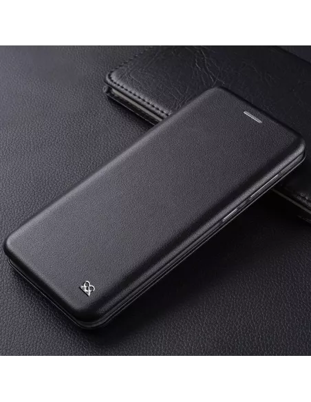 Oppo A94 Etui Cuir Folio Clam + Verre Trempé - Noir | Ibroz