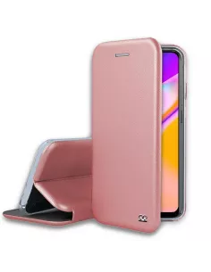 Oppo A94 Etui Cuir Folio Clam + Verre Trempé - Rose | Ibroz