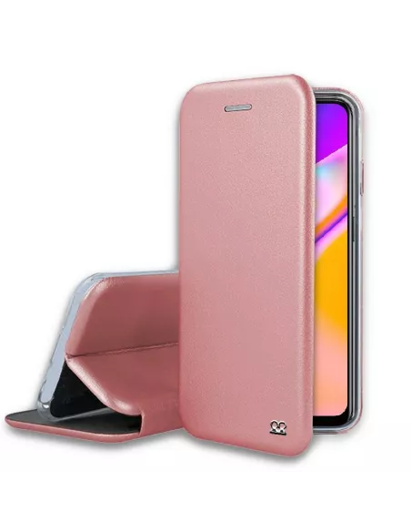 Oppo A94 Folio Clam Leather Case + Tempered Glass - Pink | Ibroz