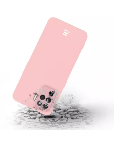 Oppo A94 Coque Liquid Silicone + Verre Trempé 9H - Rose | Ibroz