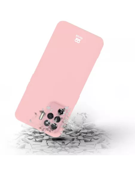 Oppo A94 Coque Liquid Silicone + Verre Trempé 9H - Rose | Ibroz