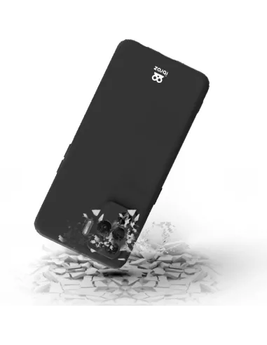 Oppo A94 Liquid Silicone Case + 9H Tempered Glass - Black | Ibroz