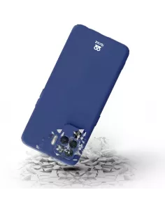 Oppo A94 Coque Liquid Silicone + Verre Trempé 9H - Bleu | Ibroz 2