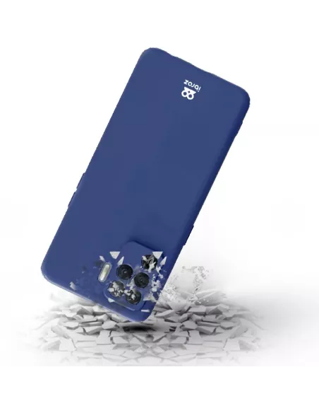 Oppo A94 Liquid Silicone Case + 9H Tempered Glass - Blue | Ibroz