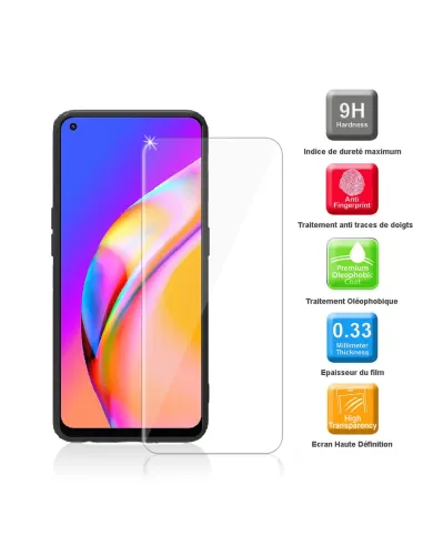 Oppo A94 Liquid Silicone Case + 9H Tempered Glass - Black | Ibroz