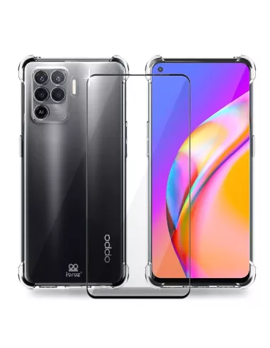 Oppo A94 Pack Shockproof shell + 9H screen protector - Transparent |...