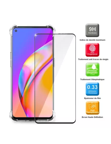 Oppo A94 Pack Shockproof shell + 9H screen protector - Transparent |...
