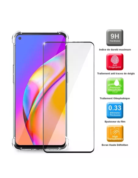 Oppo A94 Pack Coque antichocs + Protection écran 9H - Transparent |...