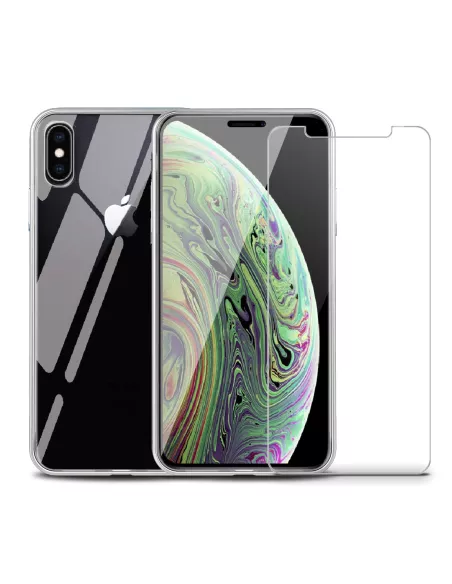 iPhone Xs Max Coque Inoglass en verre trempé + Verre trempé 9H | Ibroz