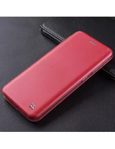 Xiaomi Redmi Note 9 Etui Cuir Folio Clam - Rouge | Ibroz 2