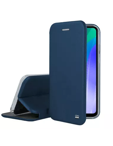 Huawei Y6P (2020) Etui Cuir Folio Clam - Bleu cosmos | Ibroz