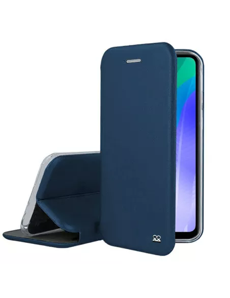Huawei Y6P (2020) Leather Case Folio Clam - Cosmos Blue | Ibroz
