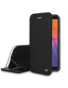 Huawei Y5P (2020) Leather Case Folio Clam - Black | Ibroz