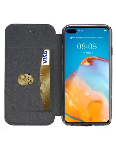 Huawei P40 Pro Etui Cuir Folio Clam - Bleu cosmos | Ibroz