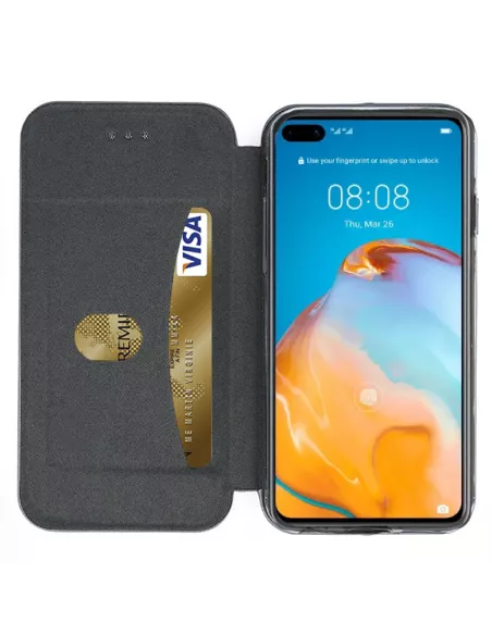 Huawei P40 Pro Etui Cuir Folio Clam - Bleu cosmos | Ibroz