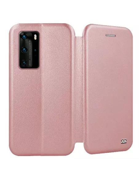 Huawei P40 Pro Leather Case Folio Clam - Rose Gold | Ibroz