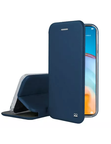 Huawei P40 Lite Etui Cuir Folio Clam - Bleu cosmos | Ibroz