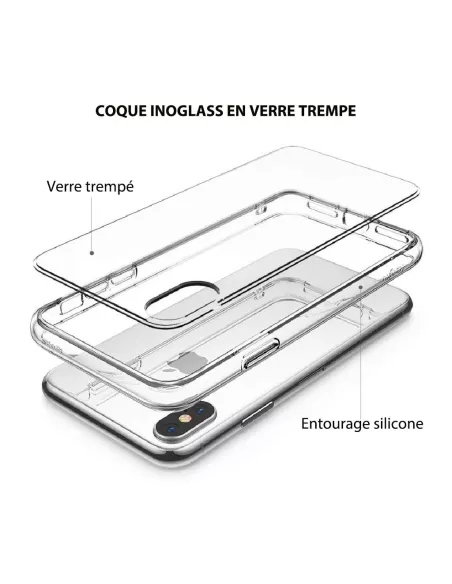 iPhone 7/8/SE Coque Inoglass en verre trempé + Verre trempé 9H | Ibroz