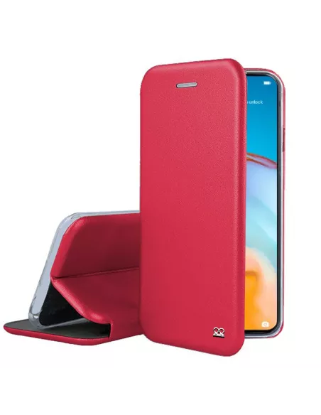 Huawei P40 Lite Leather Case Folio Clam - Red | Ibroz