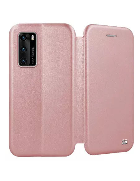 Huawei P40 Etui Cuir Folio Clam - Rose Gold | Ibroz