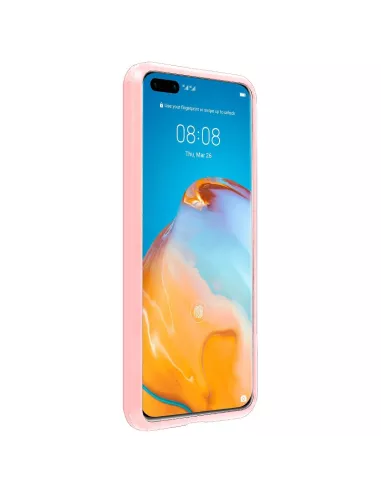 Huawei P40 Coque Liquid Silicone Soft Touch - Rose | Ibroz