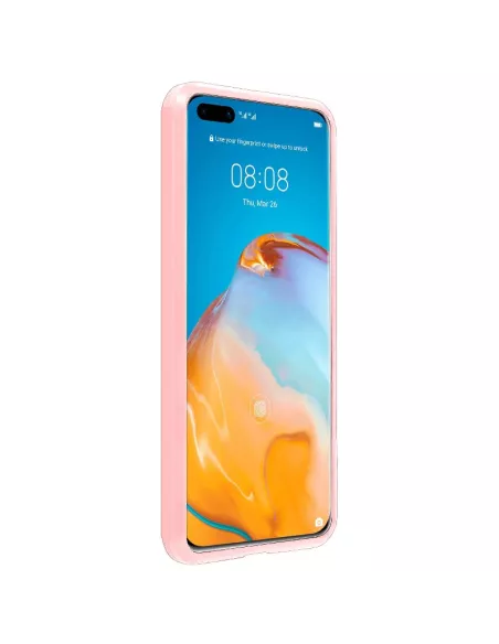 Huawei P40 Coque Liquid Silicone Soft Touch - Rose | Ibroz