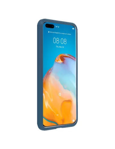 Huawei P40 Coque Liquid Silicone Soft Touch - Bleu | Ibroz