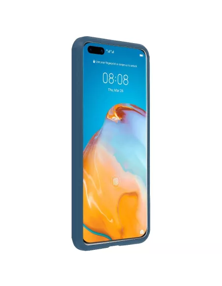 Huawei P40 Coque Liquid Silicone Soft Touch - Bleu | Ibroz