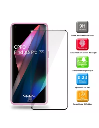 Find X3 Pro Liquid Silicone Soft Touch Case + 9H Tempered Glass - Ro...