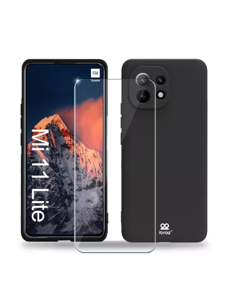 Xiaomi Mi 11 Lite Black Liquid Silicone Soft Touch Case + Tre...