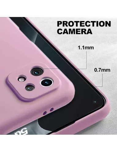 Xiaomi Mi 11 Lite Coque Liquid Silicone Soft Touch rose + Verre Tre...