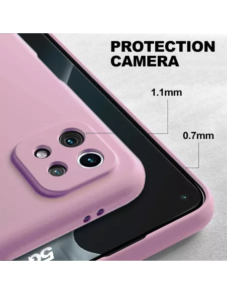 Xiaomi Mi 11 Lite Coque Liquid Silicone Soft Touch rose + Verre Tre...