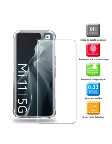 Xiaomi Mi 11 Pack Shockproof case + 9H screen protector - Transpare...