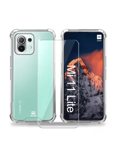 Xiaomi Mi 11 Lite Pack Coque antichocs + Protection écran 9H - Tran...