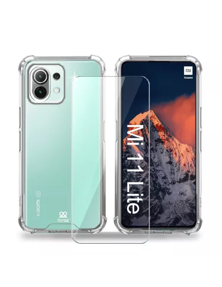 Xiaomi Mi 11 Lite Pack Coque antichocs + Protection écran 9H - Tran...