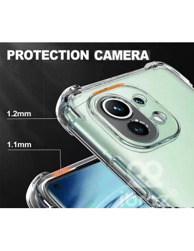 Xiaomi Mi 11 Lite Shockproof Case + 9H Screen Protector Pack - Tran...
