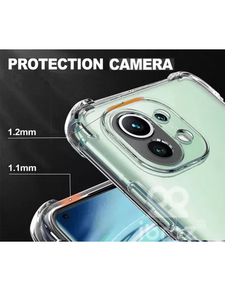 Xiaomi Mi 11 Lite Pack Coque antichocs + Protection écran 9H - Tran...