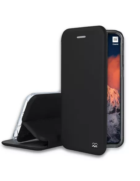 Xiaomi Mi 11 Lite Folio Clam Leather Case + 9H Tempered Glass - Black | I...