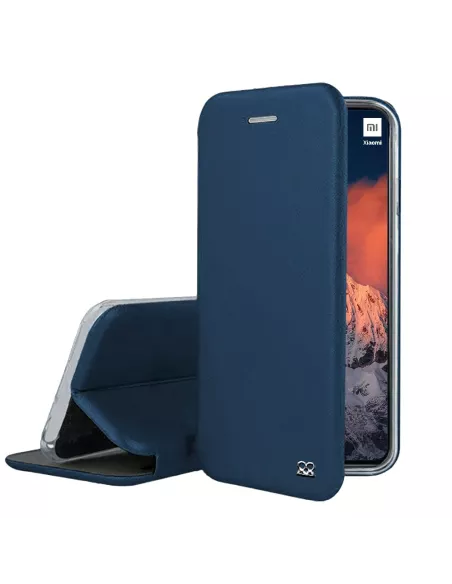 Xiaomi Mi 11 Lite Folio Clam Leather Case + 9H Tempered Glass - Blue | I...