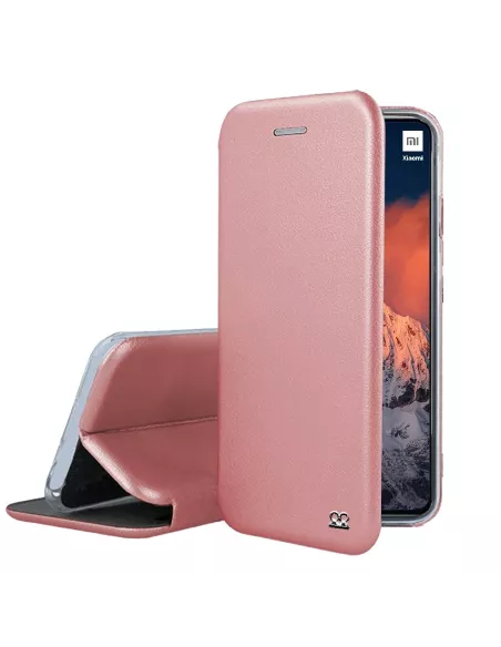 Xiaomi Mi 11 Lite Etui Cuir Folio Clam + Verre Trempé 9H - Rose Gol...