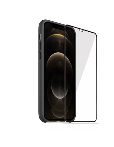 iPhone 12 Pro Max Coque Liquid Silicone + Verre trempé - Noir | Ibroz