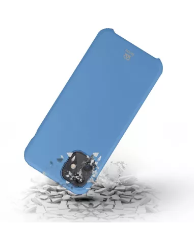 iPhone 12 Pro Max Coque Liquid Silicone + Verre trempé + Bleu Ciel ...
