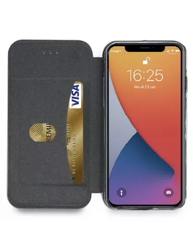 iPhone 12 Pro Max Etui Cuir Folio Clam - Bleu Cosmos | Ibroz