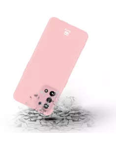 Oppo A74 Liquid Silicone Case + 9H Tempered Glass - Pink | Ibroz 2